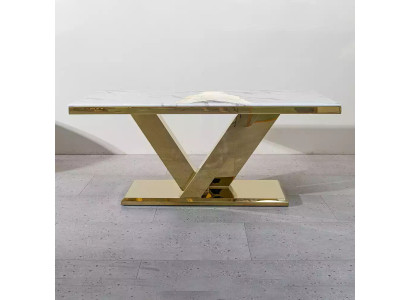 Meubles de salle à manger, table de salle à manger en acier inoxydable, table en or, tables modernes.